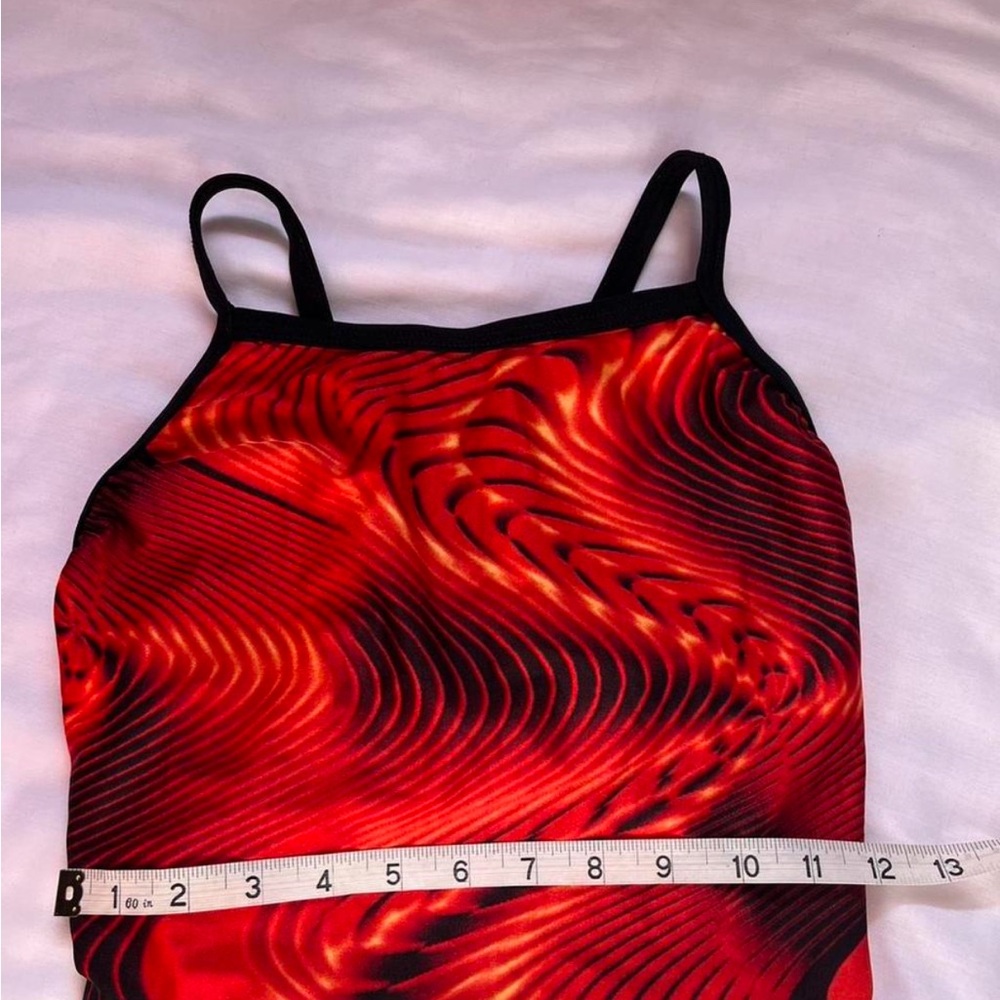 y2k red and black racerback one piece swimsuit by Speedo - Picture 3 of 4